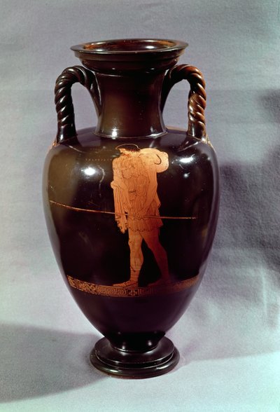 Attic Red-Figure Amphora Depicting Euphorbos and the Infant Oedipus, from Vulci by Greek